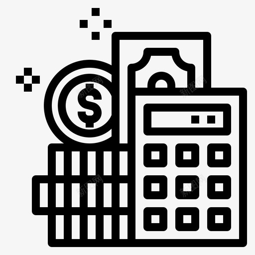 预算业务计算器图标svg_新图网 https://ixintu.com 业务 启动大纲 成本 计算器 资金 预算