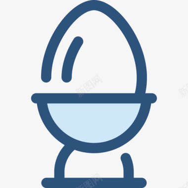 煎蛋食物和餐厅4蓝色图标图标