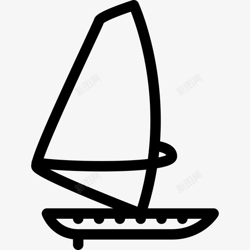 风帆运动设备3直线型图标svg_新图网 https://ixintu.com 直线型 运动设备3 风帆