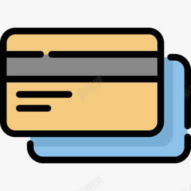 信用卡送货6次线形颜色图标图标
