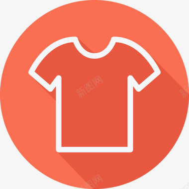 T恤衣服和时尚配饰扁平扁平圆形图标图标