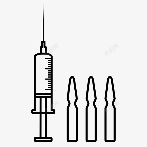 注射器和注射剂医药制药图标svg_新图网 https://ixintu.com 制药 医药 注射器和注射剂