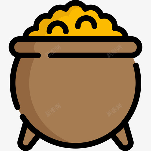 金罐圣帕特里克第三天线性颜色图标svg_新图网 https://ixintu.com 圣帕特里克第三天 线性颜色 金罐