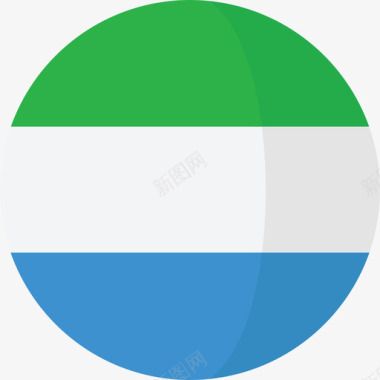 塞拉利昂国旗3圆圈平坦图标图标