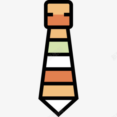 领带商务19直线颜色图标图标