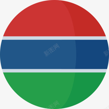 冈比亚3号旗圆形扁平图标图标