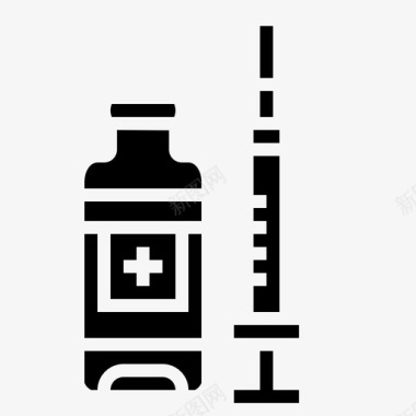 疫苗医疗注射器图标图标