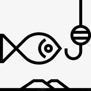 钓鱼商业策略3线性图标图标