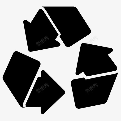 回收标志箭头循环生态图标svg_新图网 https://ixintu.com 全球变暖标志图标 可持续性 回收标志 环境 生态 箭头循环