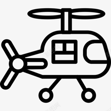 直升机12岁婴儿直线型图标图标