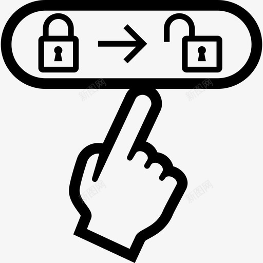 手指解锁挂锁滑动图标svg_新图网 https://ixintu.com 手指解锁 挂锁 滑动 锁定粗体