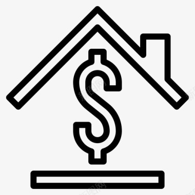 房地产房子钱图标图标