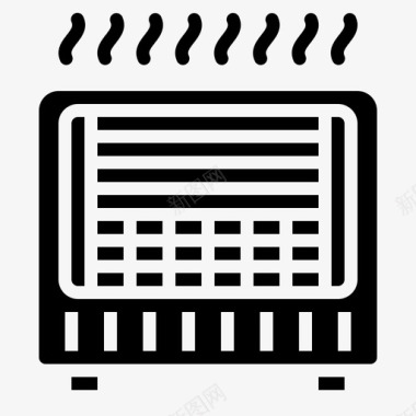 固体电子设备热加热器图标图标