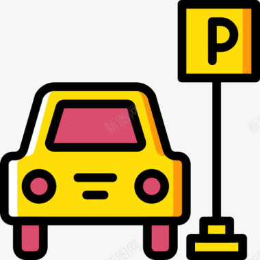停车场酒店服务5黄色图标图标