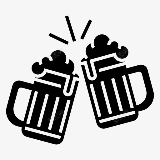 干杯啤酒啤酒杯图标svg_新图网 https://ixintu.com 啤酒 啤酒固体 啤酒杯 啤酒节 干杯 玻璃啤酒 饮料