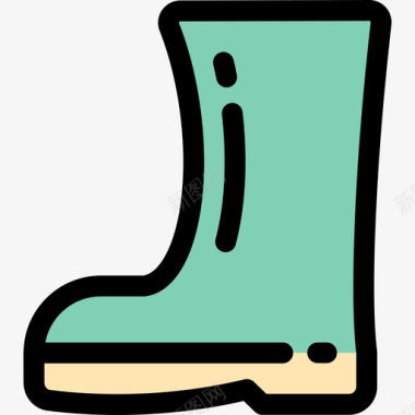 靴子园艺8线性颜色图标图标
