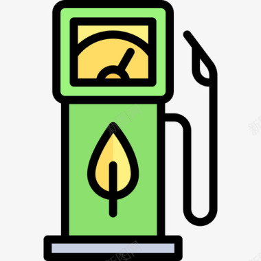 加油站生态17线性颜色图标图标