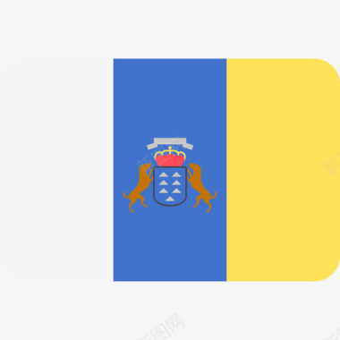 加那利群岛国际旗帜6圆形矩形图标图标