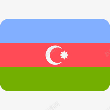 阿塞拜疆国际国旗6圆形矩形图标图标
