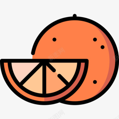 橘子之战狂欢节2线性颜色图标图标