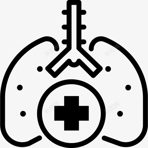 肺医疗保健线性图标svg_新图网 https://ixintu.com 医疗保健 线性 肺