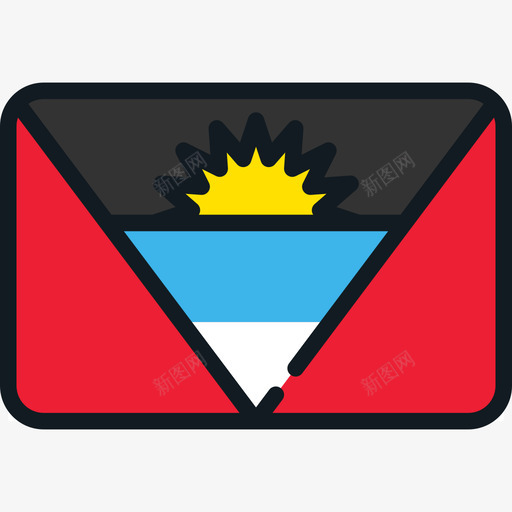 安提瓜和巴布达旗帜集合4圆形矩形图标svg_新图网 https://ixintu.com 圆形矩形 安提瓜和巴布达 旗帜集合4