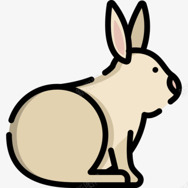 兔子动物29线形颜色图标图标