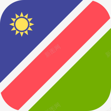 纳米比亚国际国旗3圆形方形图标图标