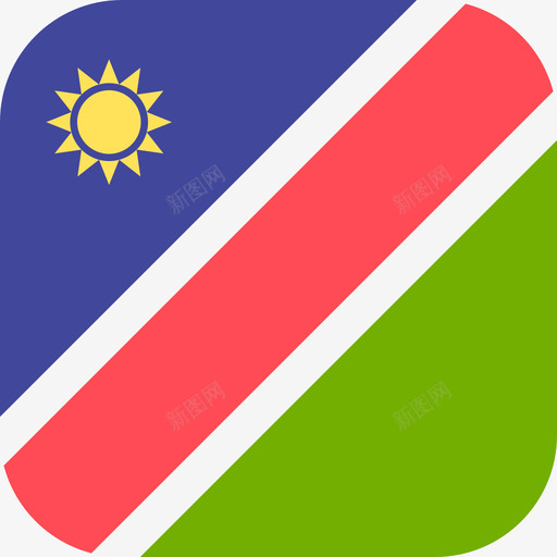 纳米比亚国际国旗3圆形方形图标svg_新图网 https://ixintu.com 国际国旗3 圆形方形 纳米比亚