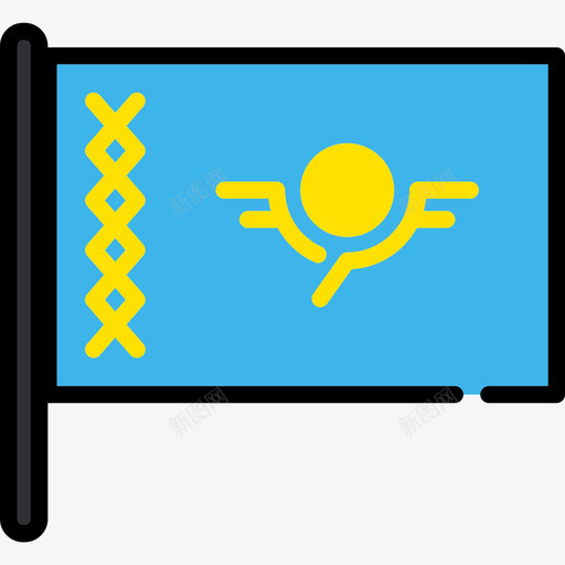 哈萨克斯坦国旗收藏2号桅杆图标svg_新图网 https://ixintu.com 哈萨克斯坦国旗收藏2号 桅杆