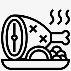 烧烤系列主菜烧烤肉图标高清图片