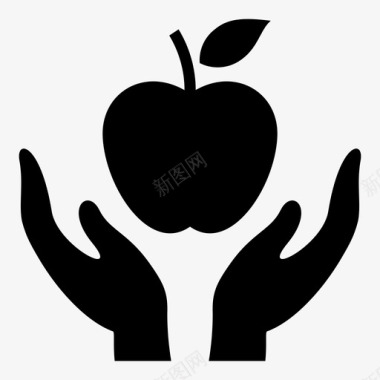 知识手上有苹果饮食图标图标