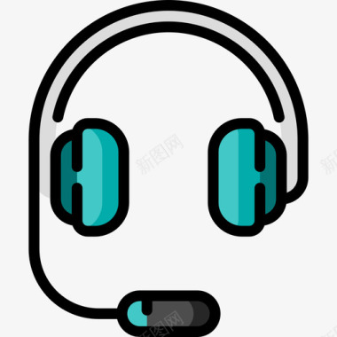 耳机用户界面4线颜色图标图标