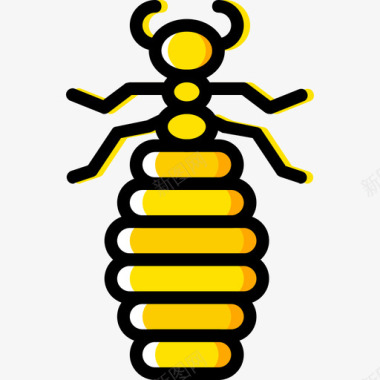 跳蚤昆虫4黄色图标图标