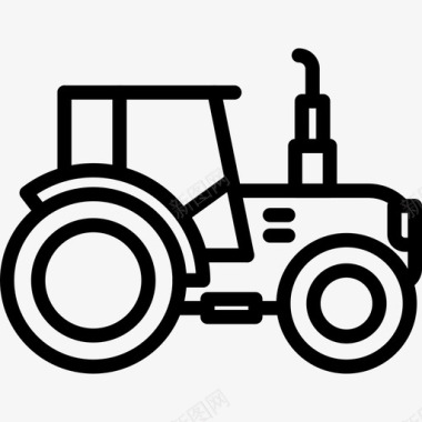 农用拖拉机园艺图标图标