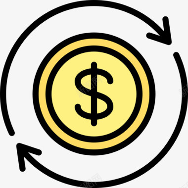 硬币金融11线颜色图标图标
