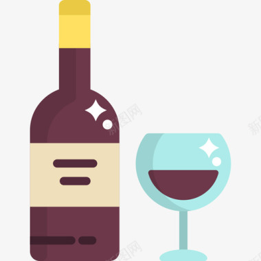 葡萄酒食品和餐厅8公寓图标图标