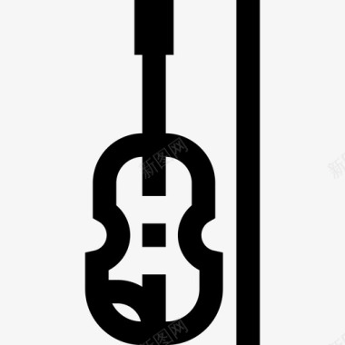 小提琴乐器11线状图标图标