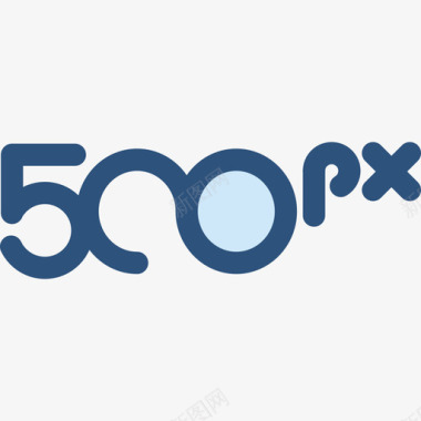 500px徽标3蓝色图标图标