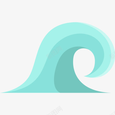 波浪冲浪2平坦图标图标