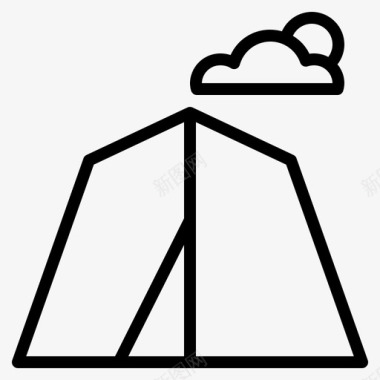 帐篷露营森林图标图标