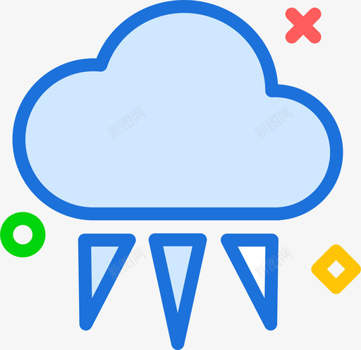 云33号天气线性颜色图标svg_新图网 https://ixintu.com 33号天气 云 线性颜色