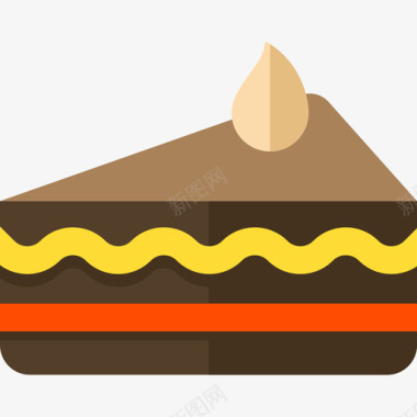 一块蛋糕感恩节6平的图标图标