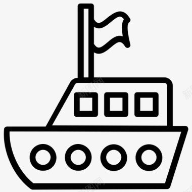 游船船巡洋舰图标图标