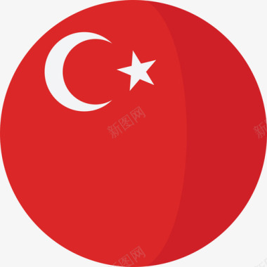 土耳其国旗3圆圈平图标图标