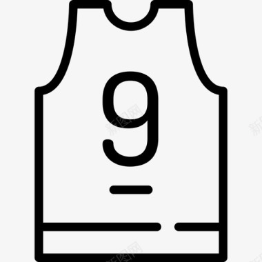 篮球运动衫10号运动衫直线型图标图标