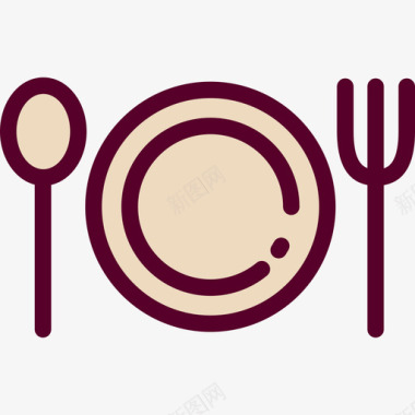 餐厅感恩节3线性颜色图标图标
