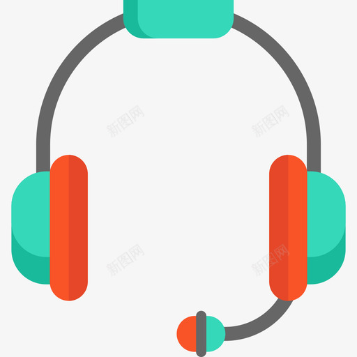 耳机客户服务5扁平图标svg_新图网 https://ixintu.com 客户服务5 扁平 耳机