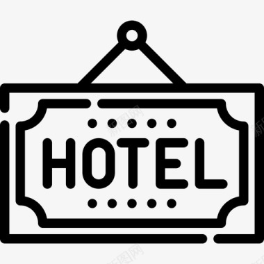 酒店信号33号酒店线性图标图标