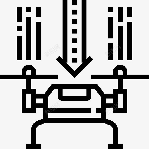 无人机无人机2直线型图标svg_新图网 https://ixintu.com 无人机 无人机2 直线型